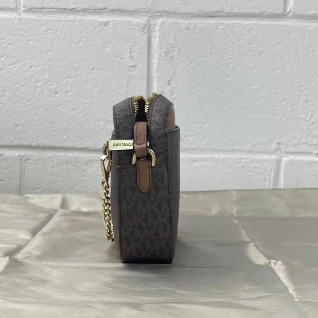 MICHAEL KORS 35S1GTTC9B Jet Set Large Logo Crossbody Bag In Brown MICHAEL KORS 35S1GTTC9B Jet Set Large Logo Crossbody Bag In Brown